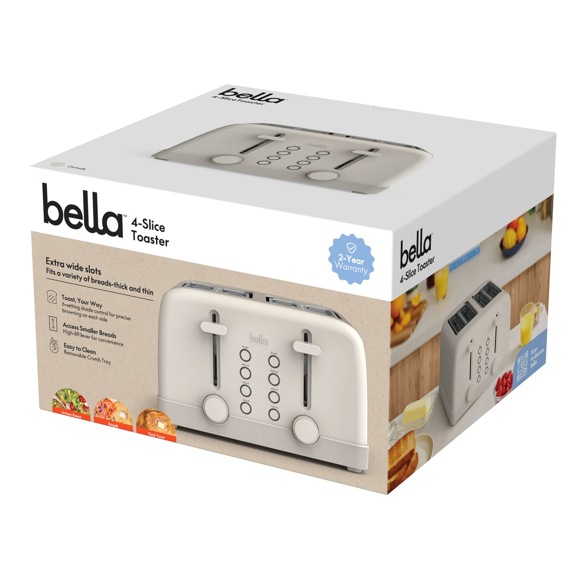 Bella - 4-Slice Toaster - Oatmilk