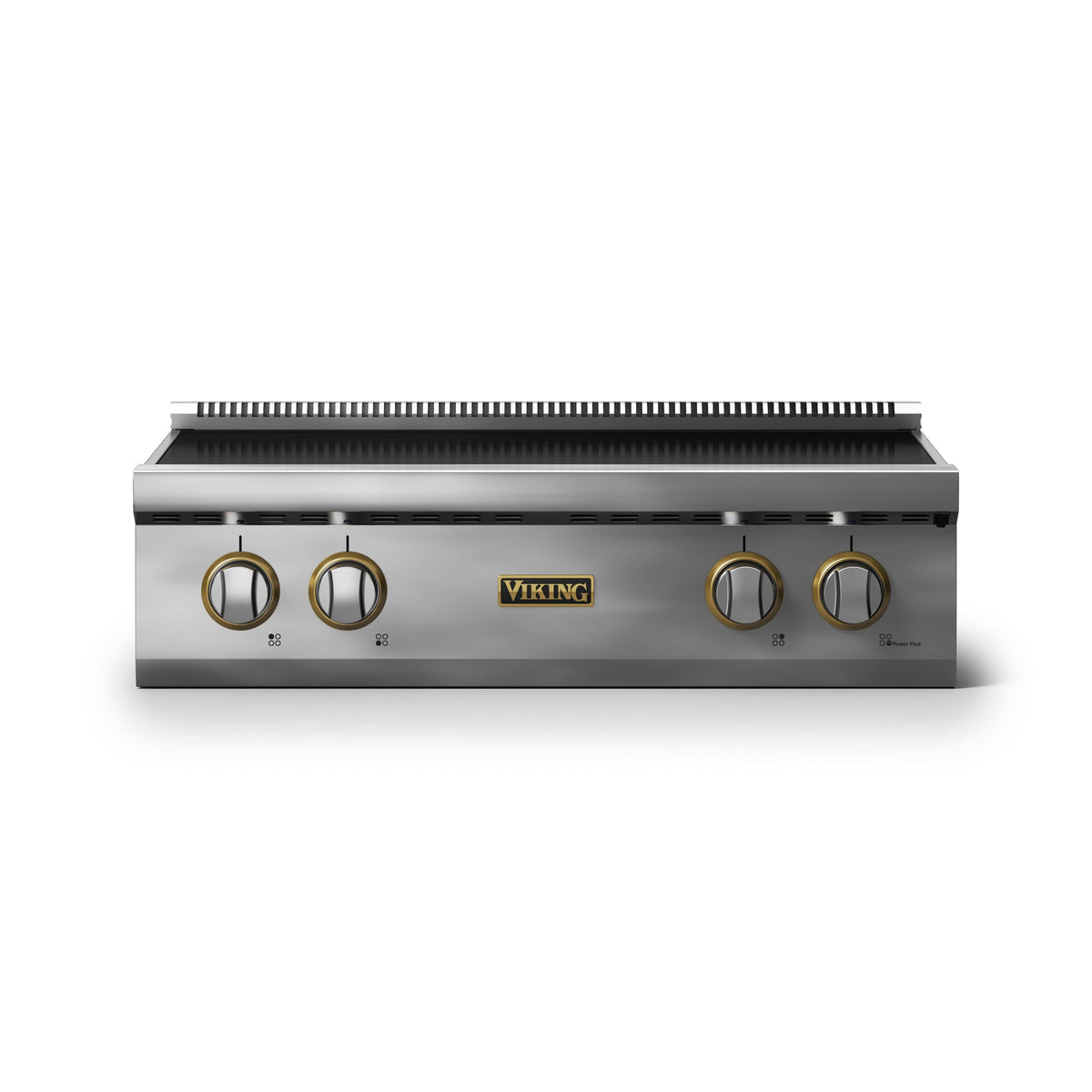 Viking - 30 in. Wide 4 Element Electric Rangetop - w/Brushed Brass - Stainless Steel
