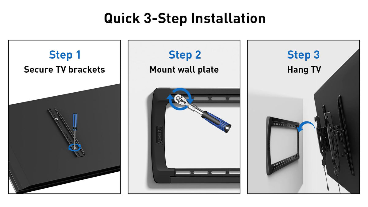ErgoAV - 42″-98″ Extend & Tilt TV Mount - Black