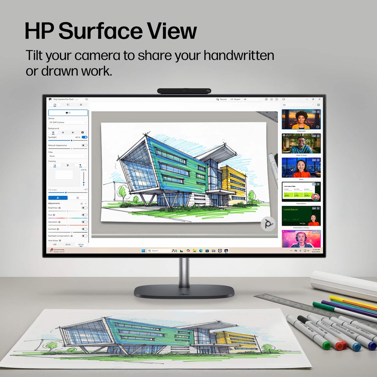HP - OmniStudio X 27" QHD All-in-One w/ Adjustable Height - Intel Core Ultra 7 356H - 16GB Memory - 1TB SSD - Copilot+ PC - Eclipse Gray