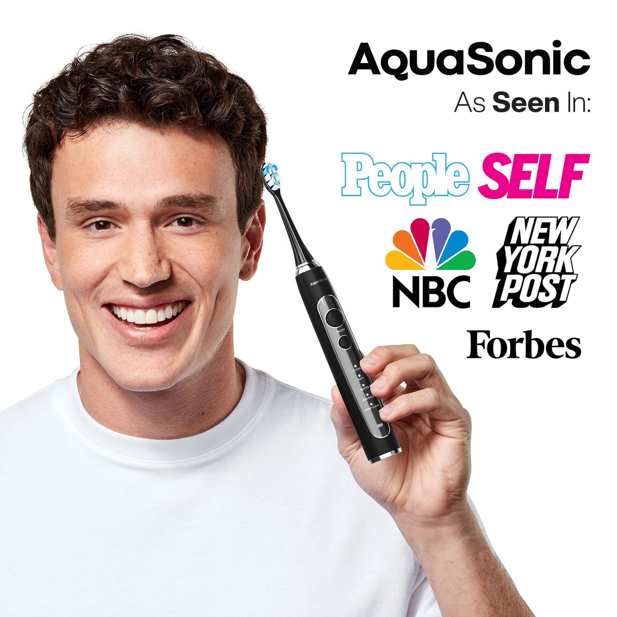 AquaSonic - Elite - Ultra-Whitening Rechargeable Toothbrush - Black