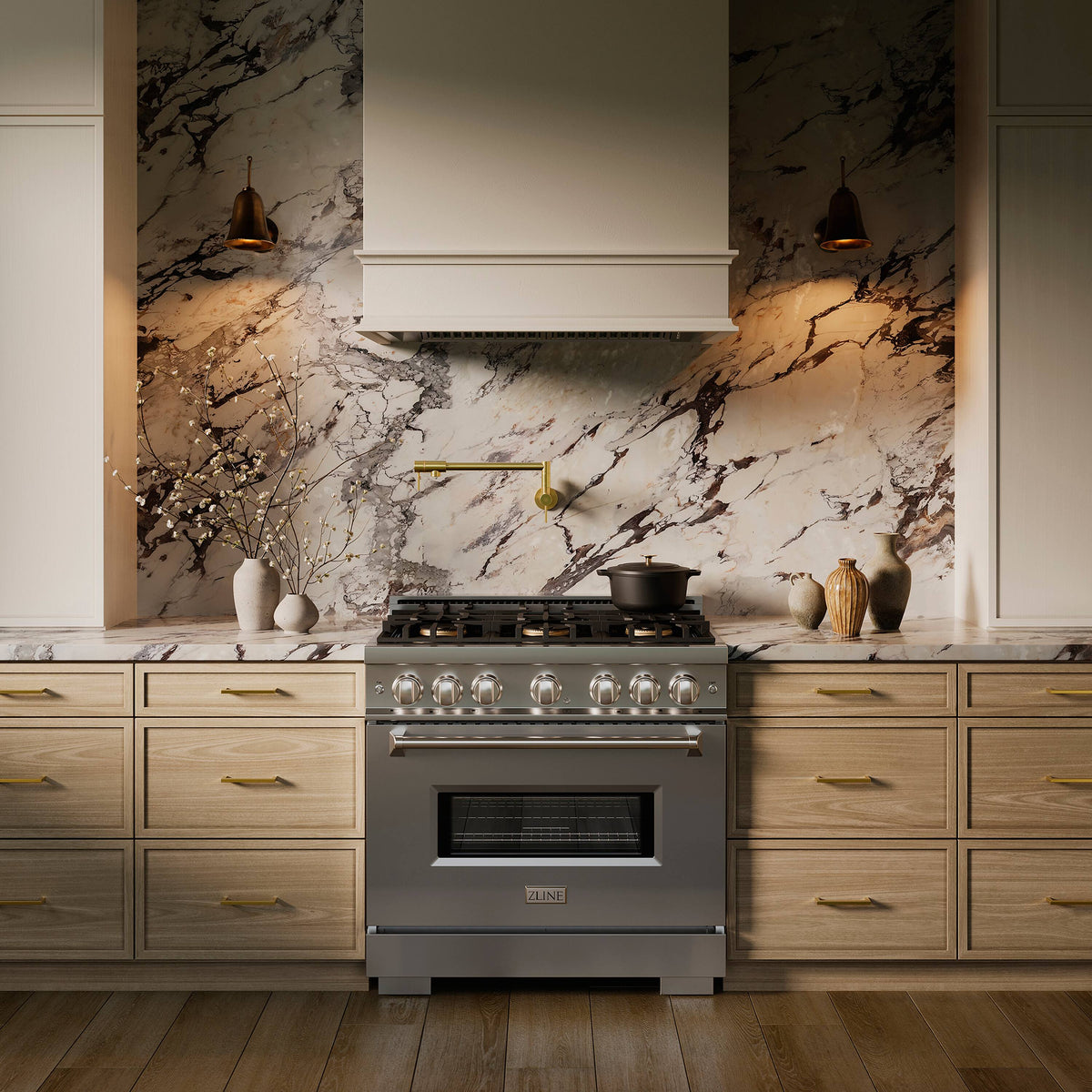 ZLINE - 36 in. 5.2 cu. ft. Classic Freestanding Dual Fuel Range with 6 DuoPro Burners and Convection Oven in Stainless Steel - Stainless Steel