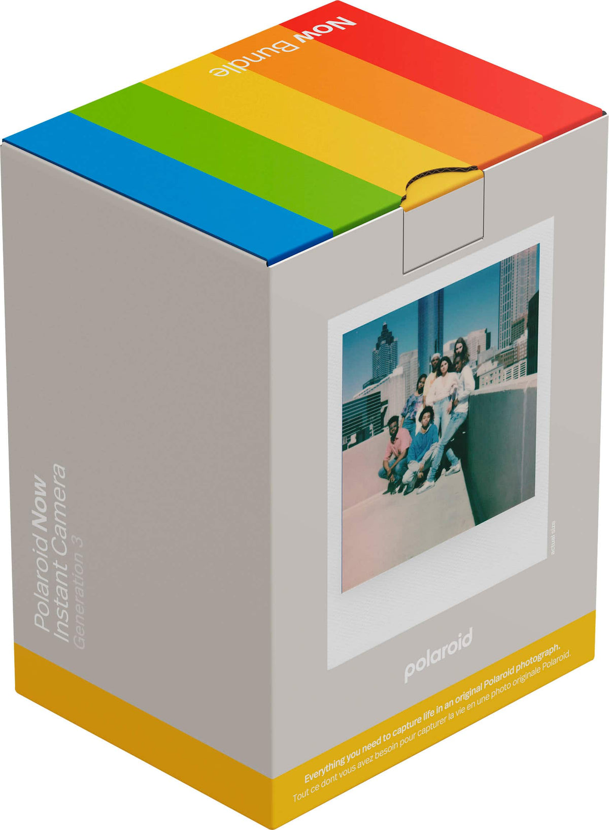 Polaroid - Now Gen 3 Instant Camera + Color Film Bundle (8 Photos) - Pebble White