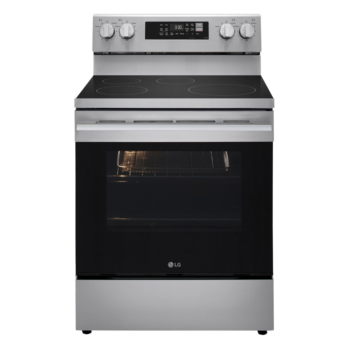 LG - 30-in 6.3 Cu. Ft. Freestanding Electric Induction True Convection Smart Range with 4 Elements, Air Fry and EasyClean - Stainless Steel