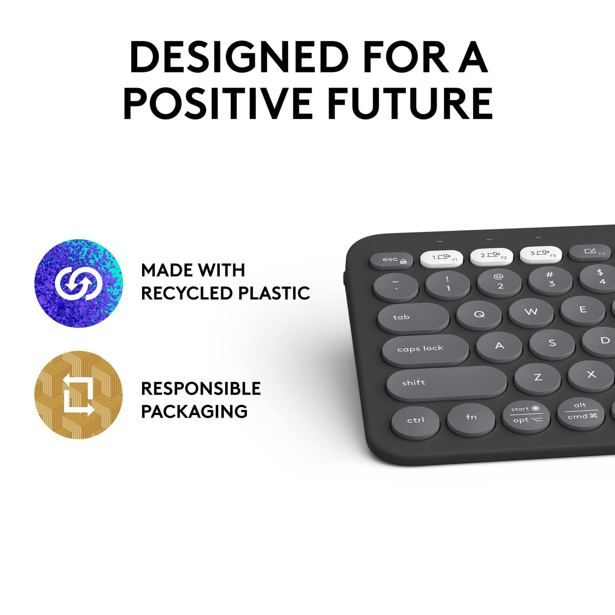 Logitech - Pebble Keys 2 Slim TKL Wireless Scissor Keyboard for Windows, macOS, iPadOS, Chrome - Graphite