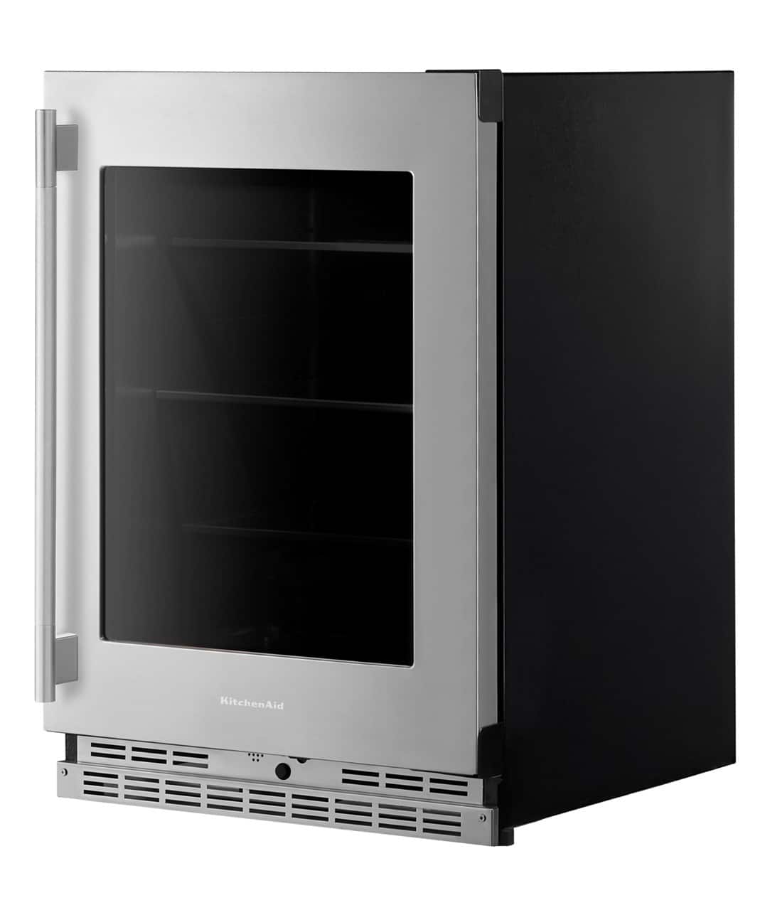 KitchenAid - 5.2 Cu. Ft. Undercounter Refrigerator with Glass Door and Shelves with Metallic Accents - PrintShield Stainless Finish