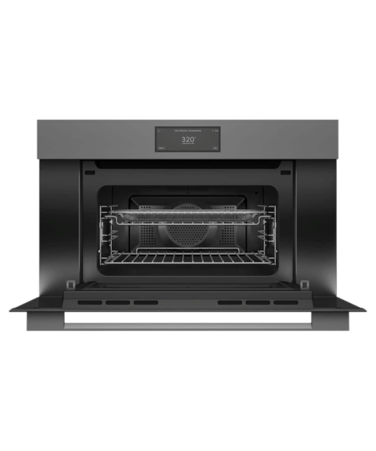Fisher & Paykel - 30" 1.7 Cu. Ft. Single Convection Speed Oven, 6.8" Touchscreen - Compact - Minimal Grey - Gray