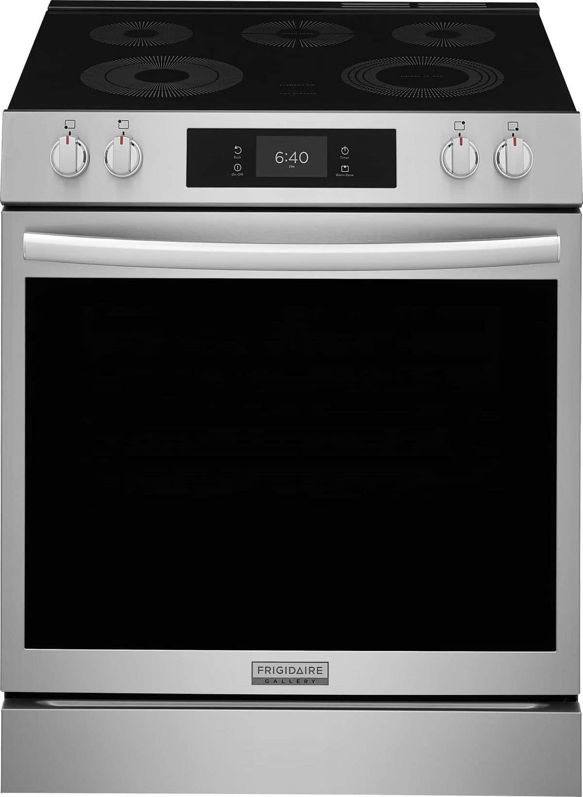 Frigidaire - Gallery 30 in. Wide 5 elements 6.2 Cu. Ft. Slide-In Electric Range with Stone-Baked Pizza and 15+ Ways to Cook - Stainless Steel