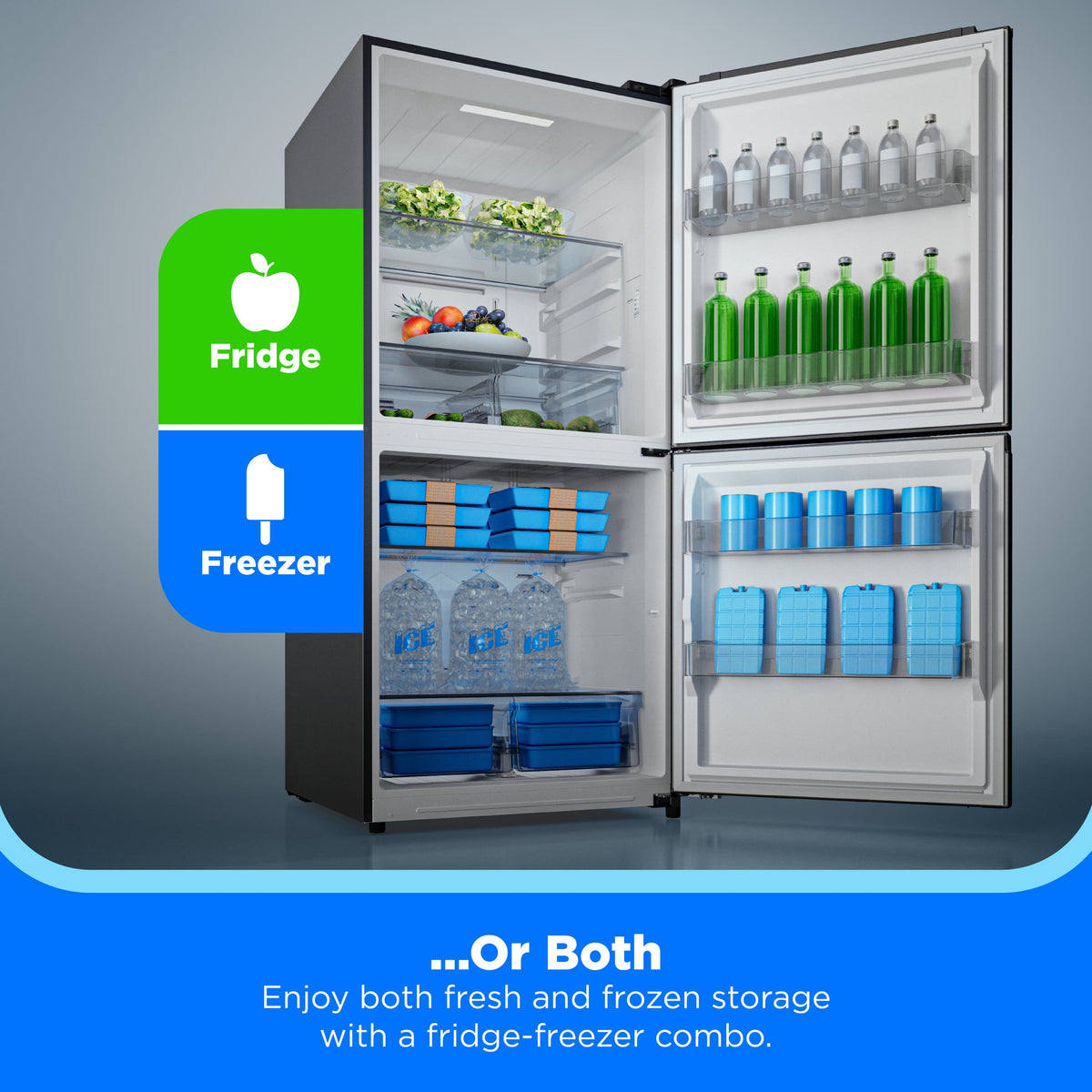 Midea - 20 cu. ft. 50/50 Flex™ 3-in-1 Garage Ready Frost Free Convertible Freezer with Energy Star Certification - Stainless Steel