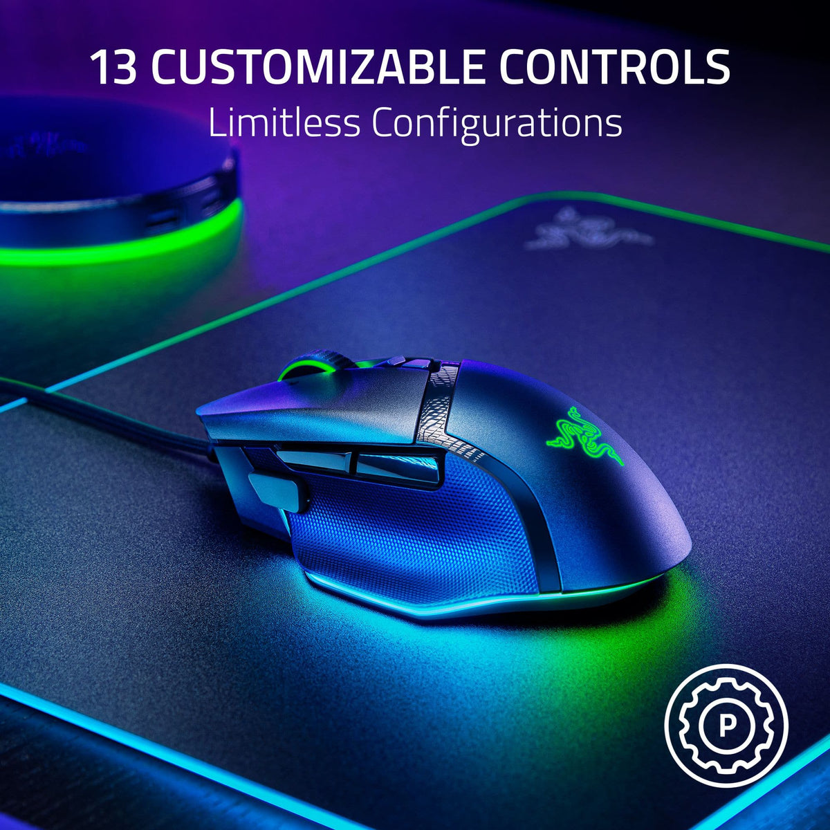 Razer - Basilisk V3 Optical Gaming Mouse with HyperScroll Tilt Wheel - Wired - Black