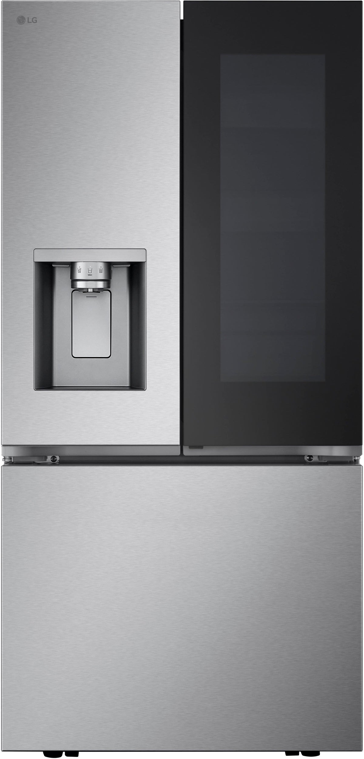 LG - 33-in Wide 24.5 Cu. Ft. French Door Standard-Depth MAX Smart Refrigerator with Dual Ice Maker with Craft Ice - Stainless Steel