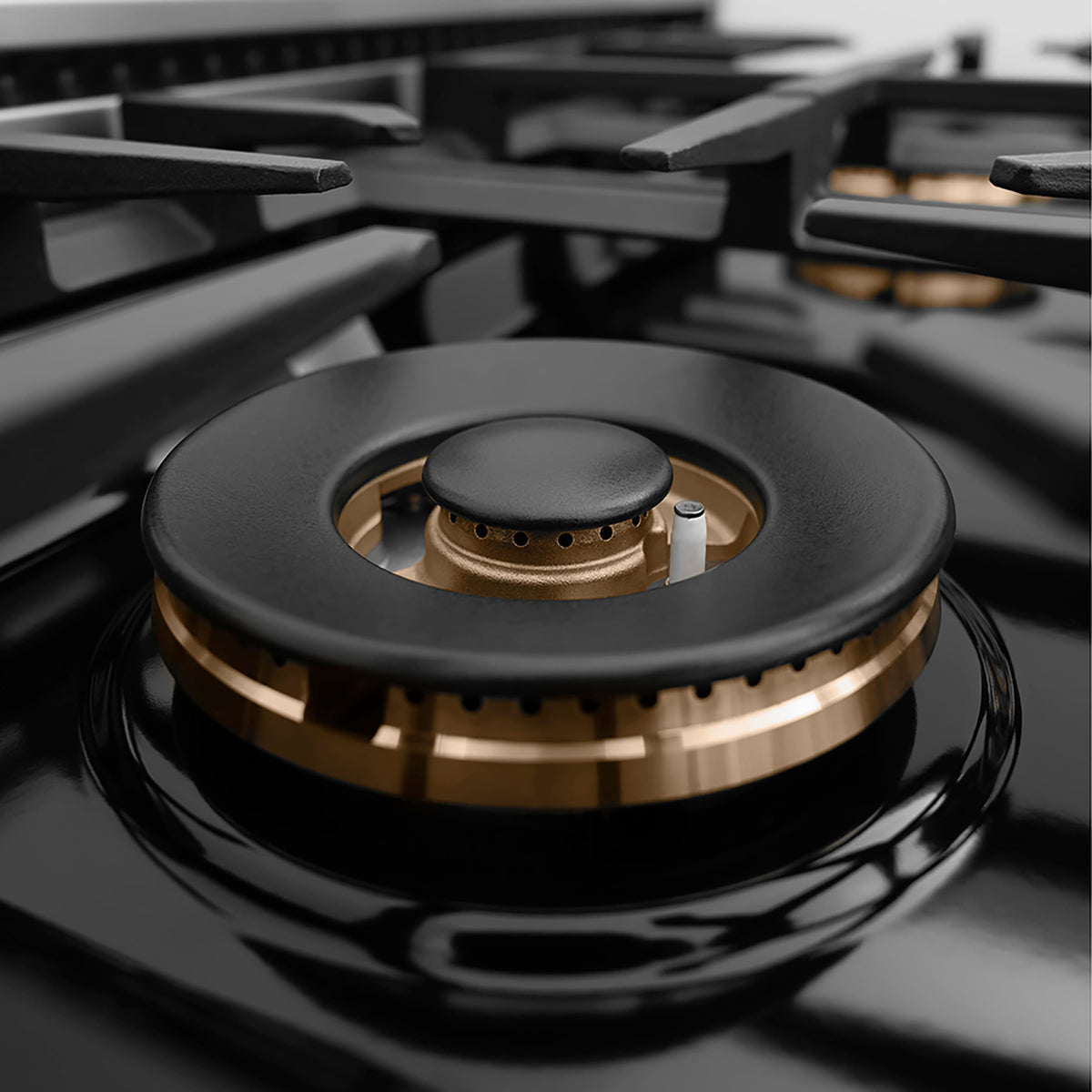 ZLINE - 30 in. Wide 4 Burner Autograph  Satin Steel Classic Built-In Gas Cooktop DuoPro and Gold Accents (PCRTSZ-30-G) - Stainless Steel