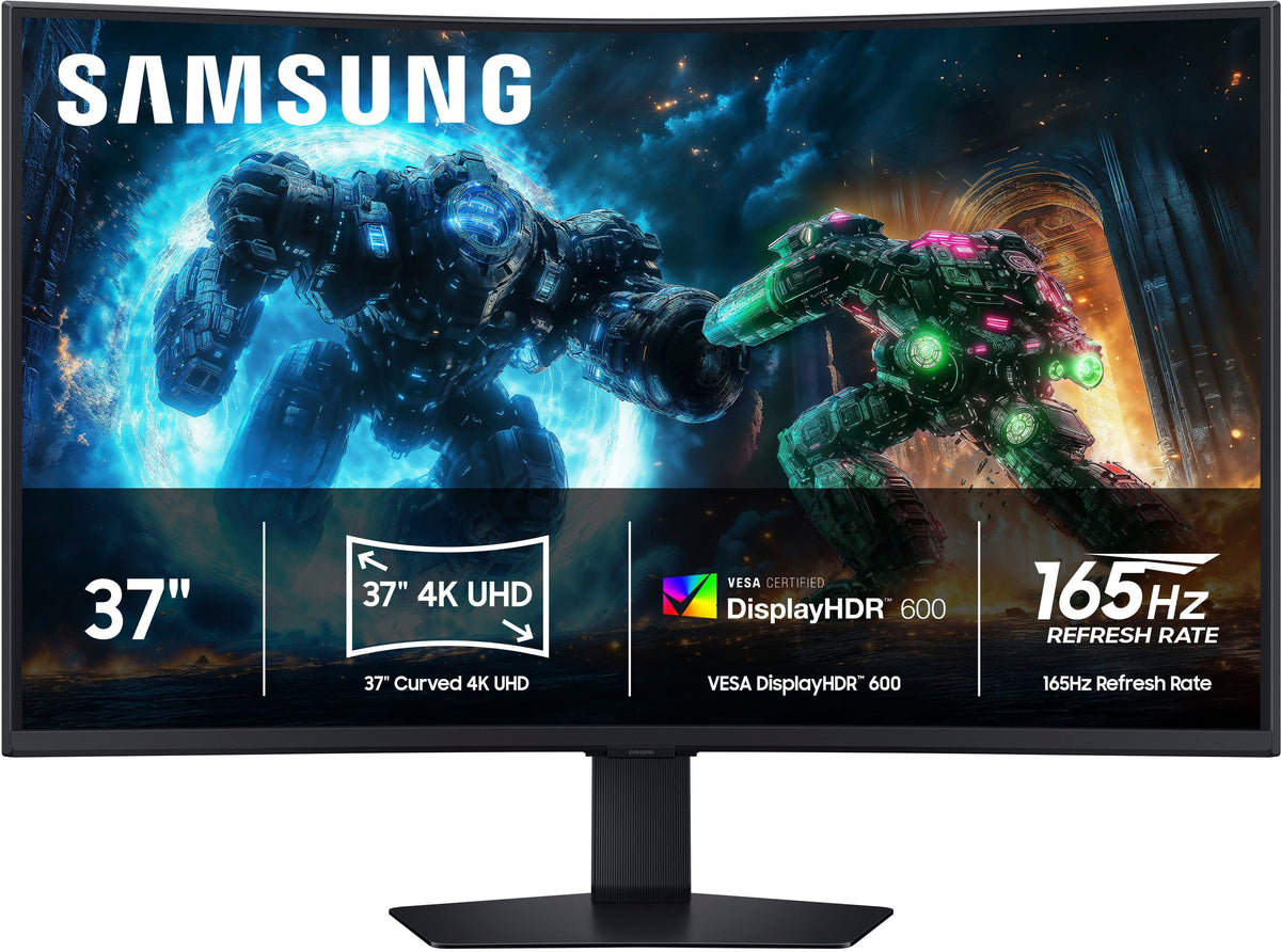 Samsung - 37" Odyssey G75F 4K 165Hz 1ms AMD FreeSync Prem Pro Curved Gaming Monitor with HDR 600 (DisplayPort, HDMI) - Black