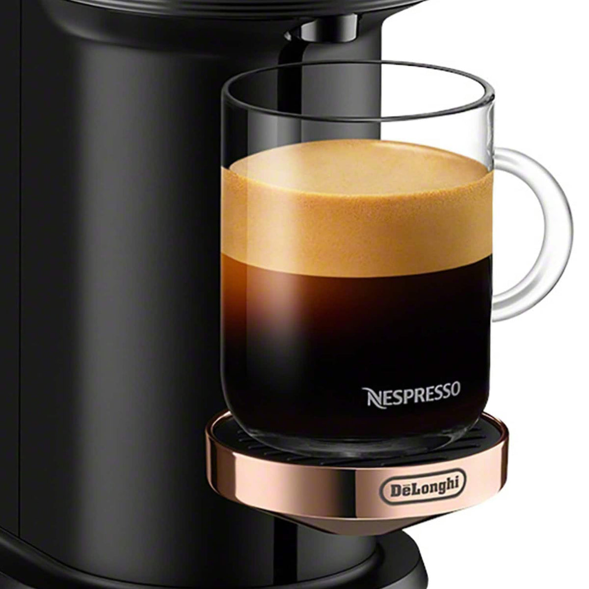 Nespresso - Vertuo Next Premium Coffee and Espresso Maker plus Aeroccino3 Milk Frother in Black - Black Rose Gold