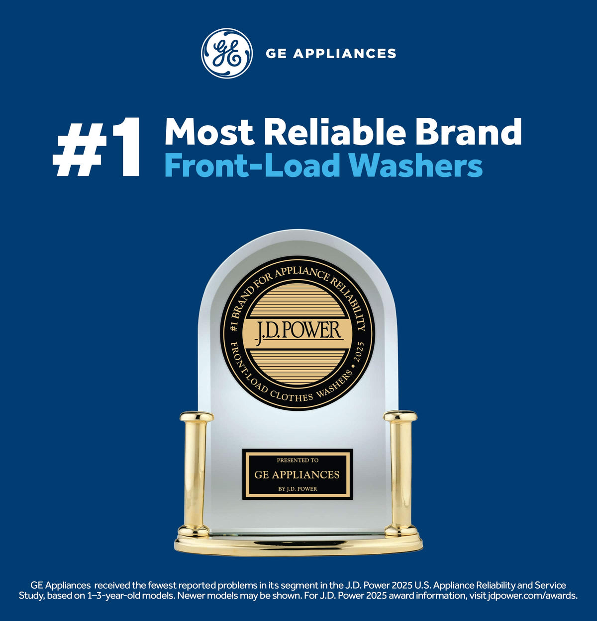 GE - 2.4 Cu. Ft. High Efficiency Stackable Front Load Washer with Steam and Sanitize - White