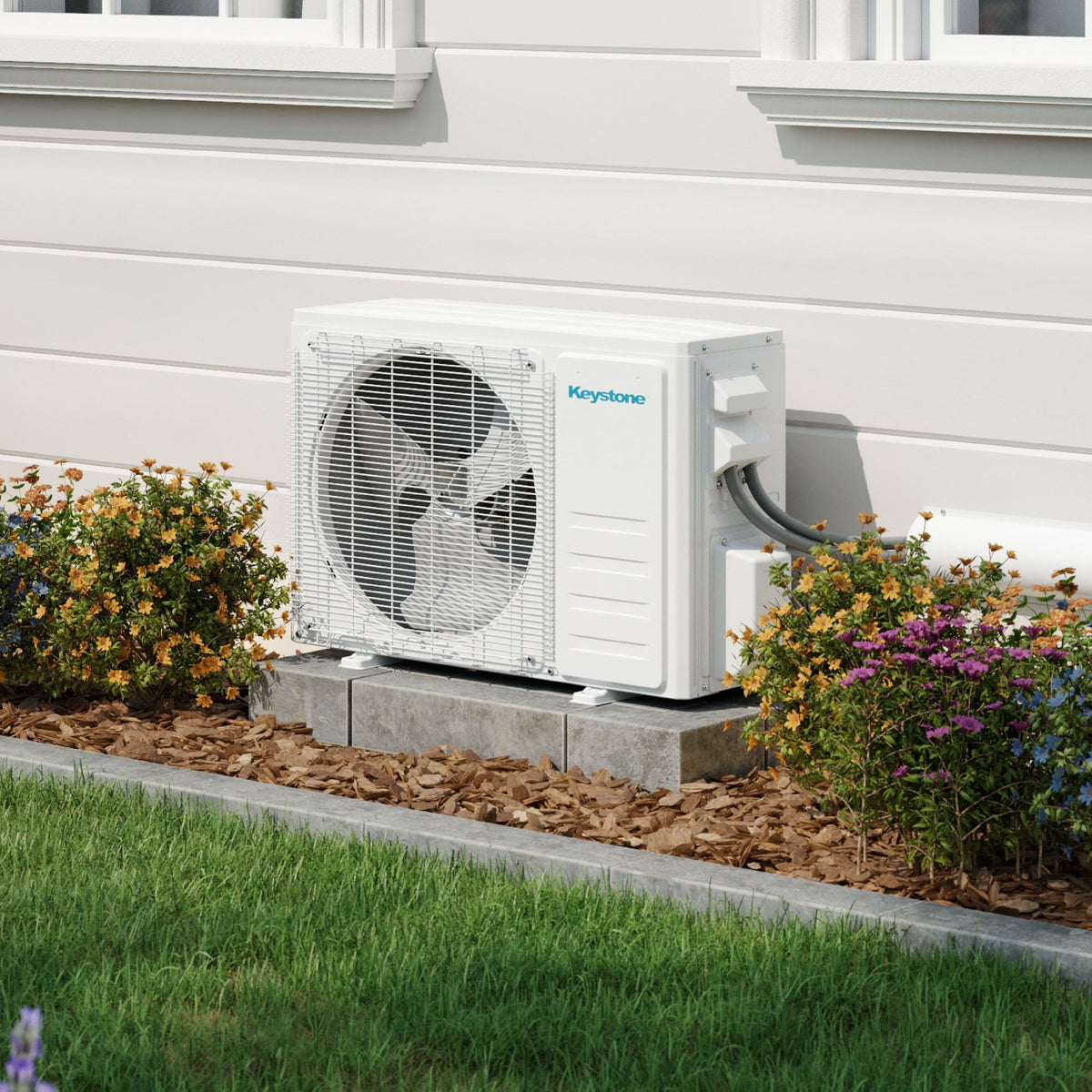 Keystone - Core 230V 400 Sq. Ft. 9,000 BTU Smart Mini Split Air Conditioner 10,000 BTU Heater - White