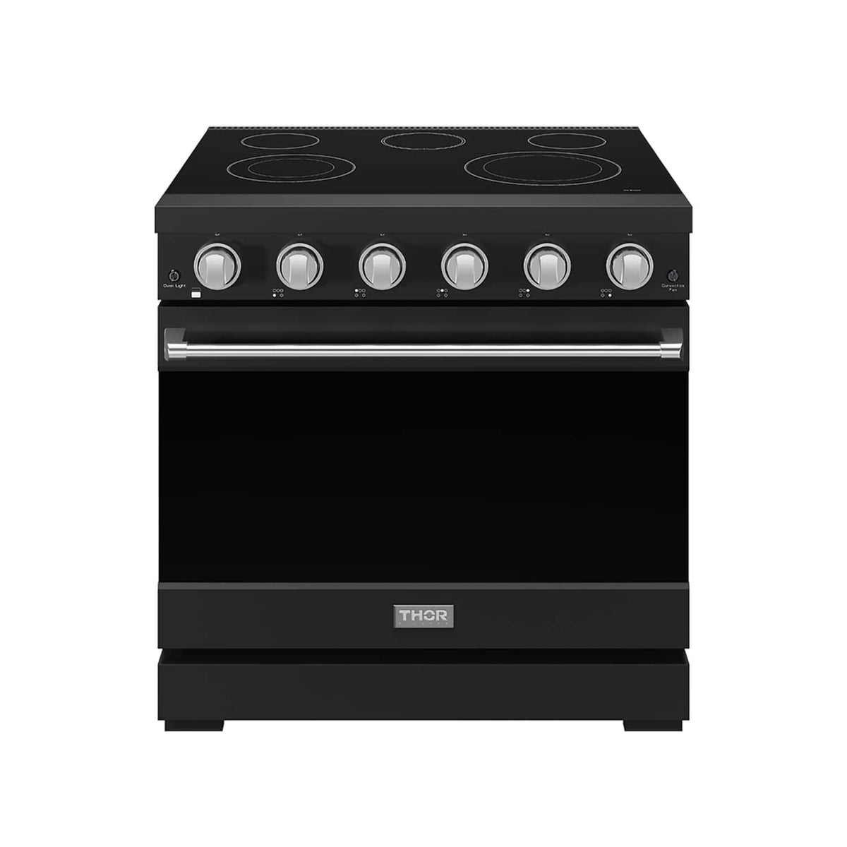 36 in. Wide 5 Elements Gordon Ramsay Series by Thor Kitchen 6.0 Cu.Ft Freestanding Electric Range with Stainless Handles - Black