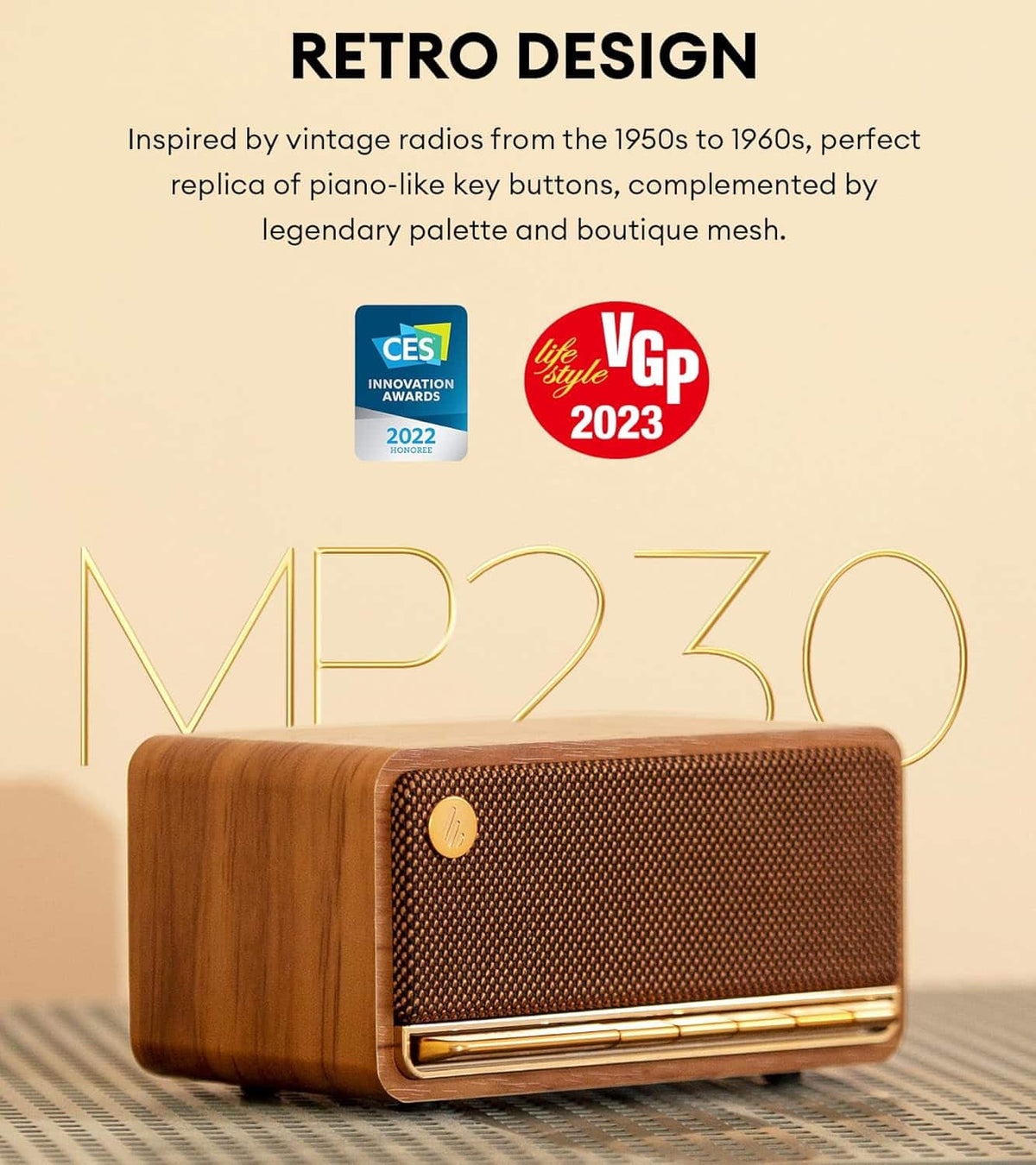 Edifier - MP230 Portable Bluetooth Speaker - Wood