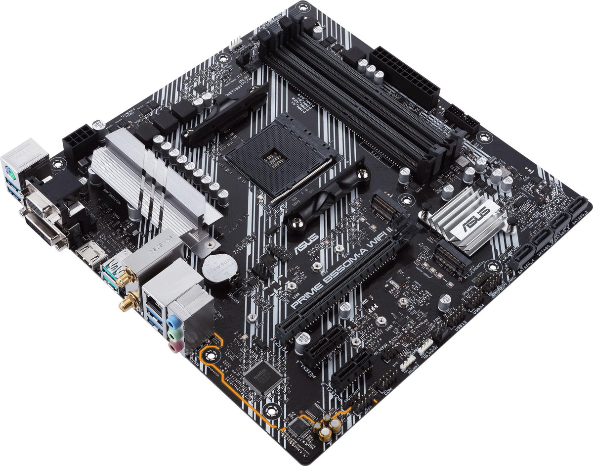 ASUS - PRIME B550M-A WIFI II (Socket AM4) AMD B550 Micro ATX DDR4 Wi-Fi 6 Motherboard - Black