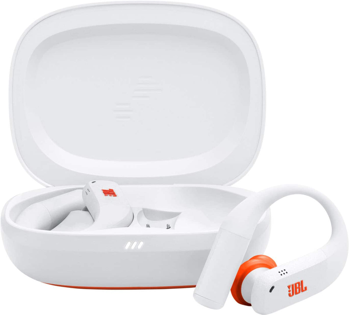 JBL - Endurance Peak 4 - TRUE Wireless Bluetooth Noise Cancelling Sport In-Ear Earbuds - 2027 - White / Orange