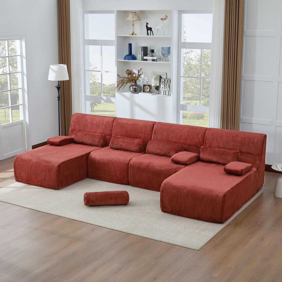 Sofá seccional de gran tamaño, asientos para sala de estar con diseño modular