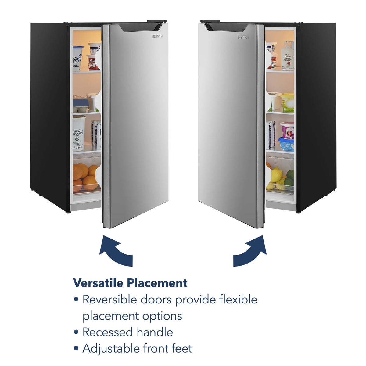 Insignia™ - 4.4 Cu. Ft. Mini Fridge with Door Storage and ENERGY STAR Certification - Stainless Steel