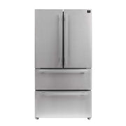 Forno Appliances - 36 in. Wide Moena 19.2 Cu. Ft. French Door Refrigerator - Stainless Steel