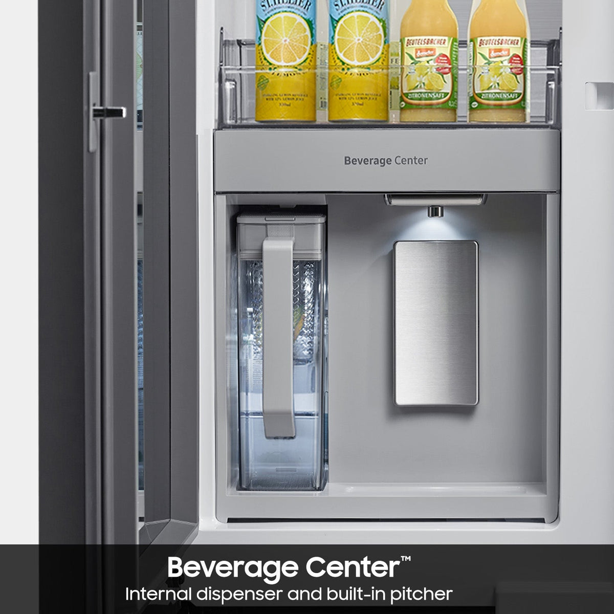 Samsung - 36 in. Wide Bespoke 23 cu. ft. Counter Depth 4-Door French Door Refrigerator with AI Hybrid Cooling - Stainless Steel