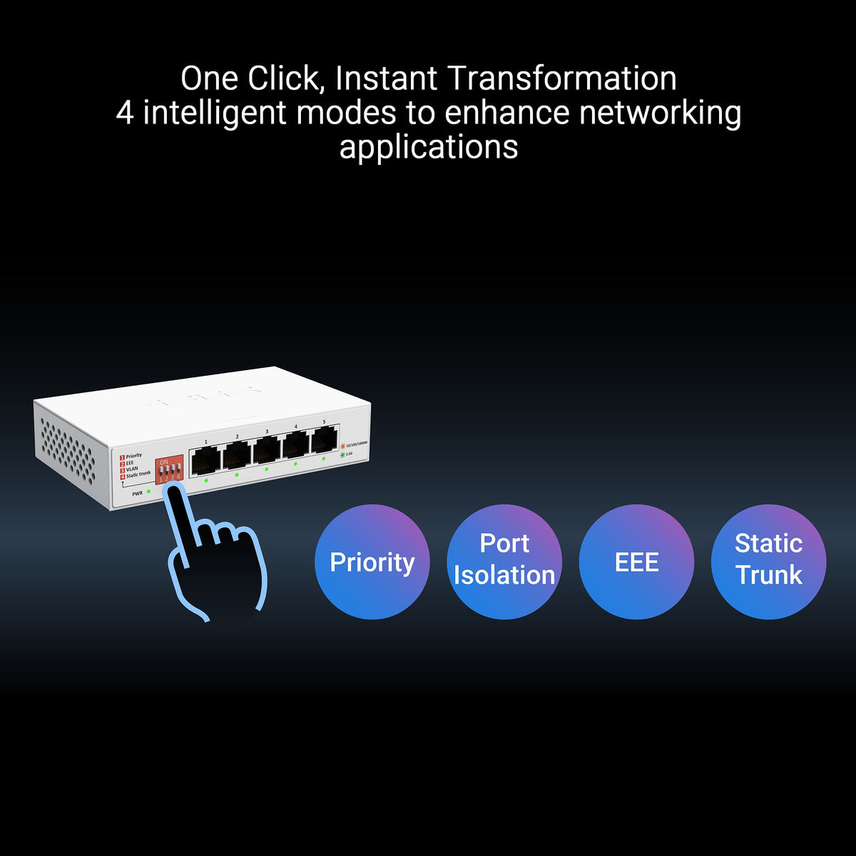 ASUS - QG-U1050 5-Port 2.5G Unmanaged Ethernet Switch - White