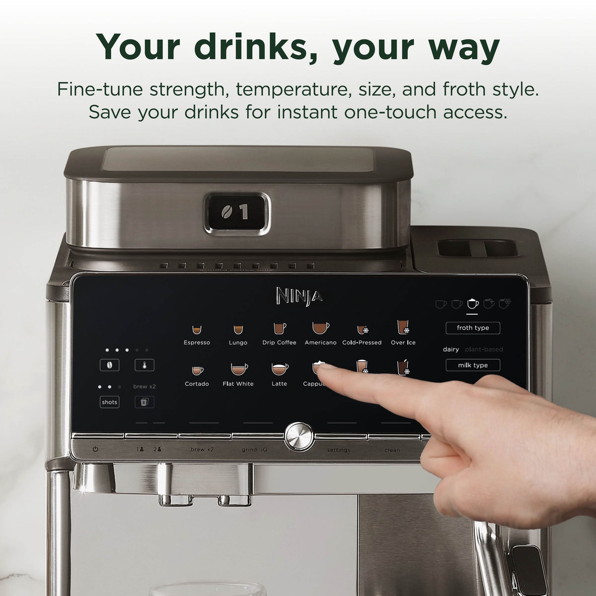 Ninja - AutoBarista Pro Fully Automatic Espresso Machine - Stainless Steel