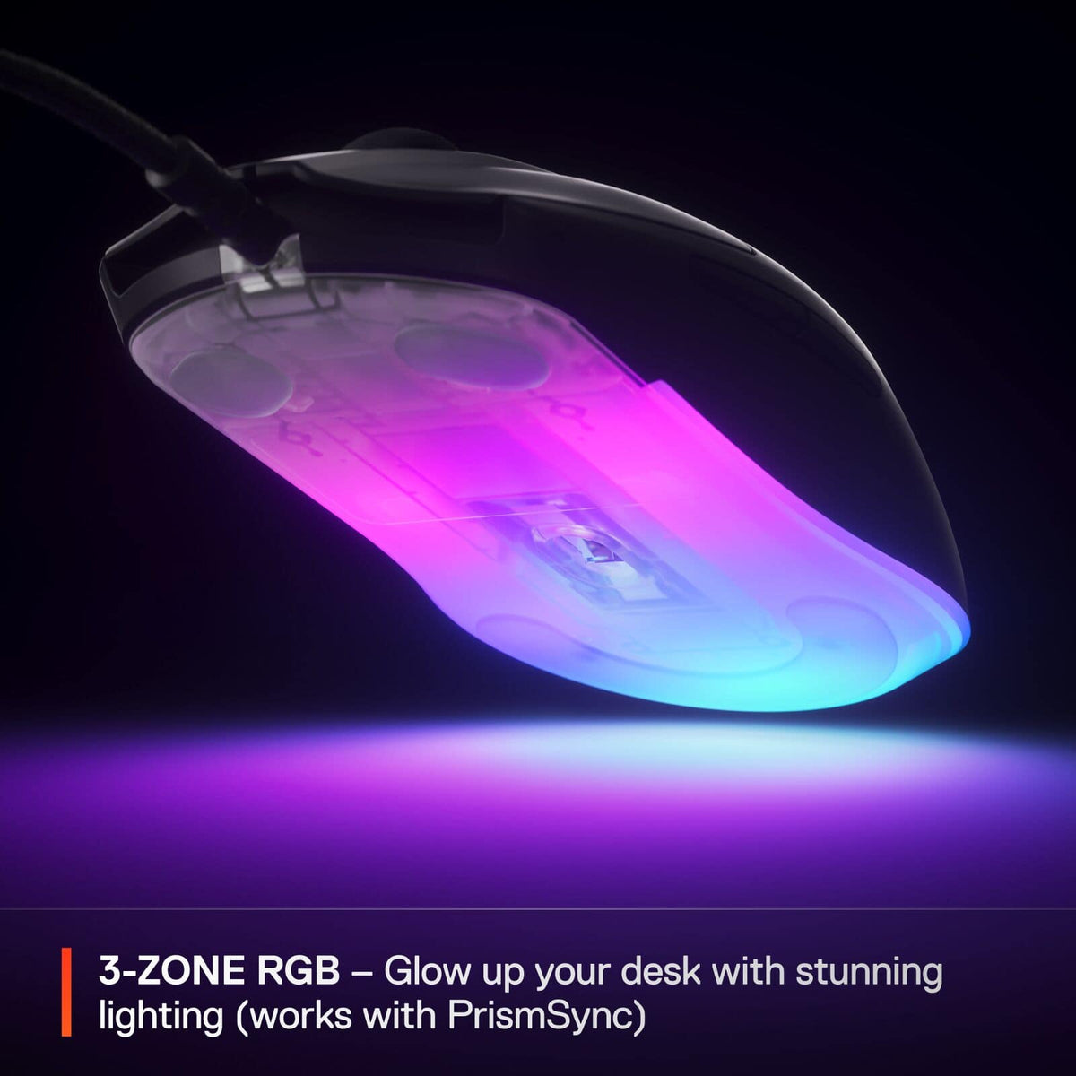 SteelSeries - Rival 3 Gen 2 Wired Optical Gaming Mouse with 3-Zone RGB for PC - Wired - Black