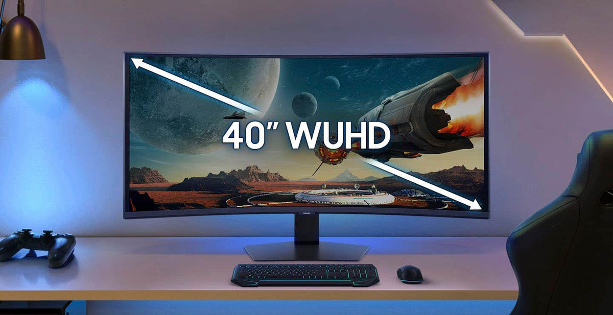 Samsung - 40" Odyssey G75F WUHD 180Hz 1ms AMD FreeSync Prem Pro Curved Gaming Monitor with HDR 600 (DisplayPort, HDMI) - Black