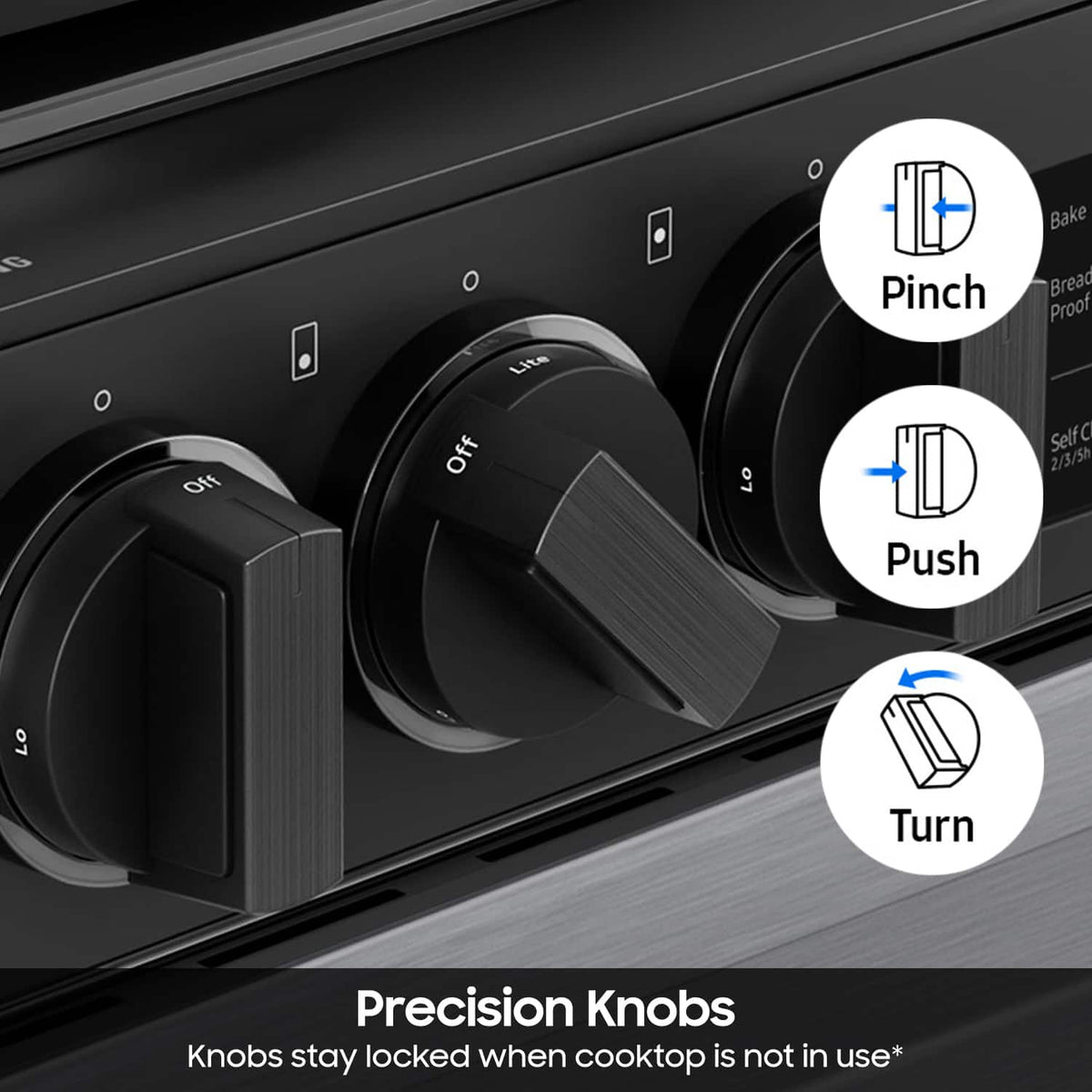 Samsung - 30 in. Wide 5 Burner Bespoke 6.0 Cu. Ft. Slide-In Gas Range with Precision Knobs - Stainless Steel
