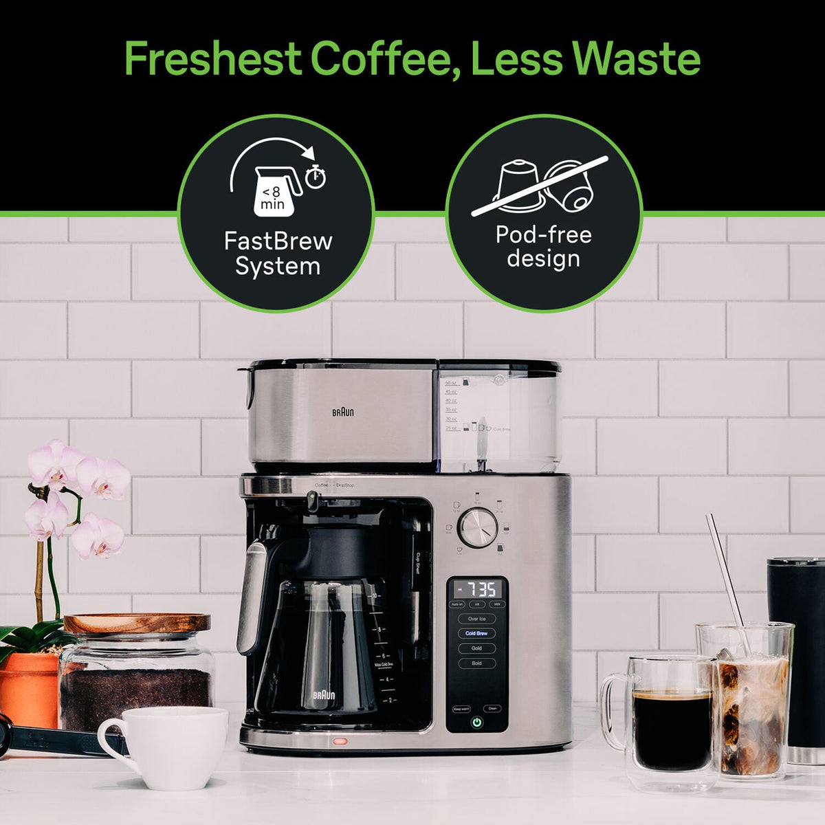 Nespresso - MultiServe KF9270 Drip Coffee Maker - Stainless Steel