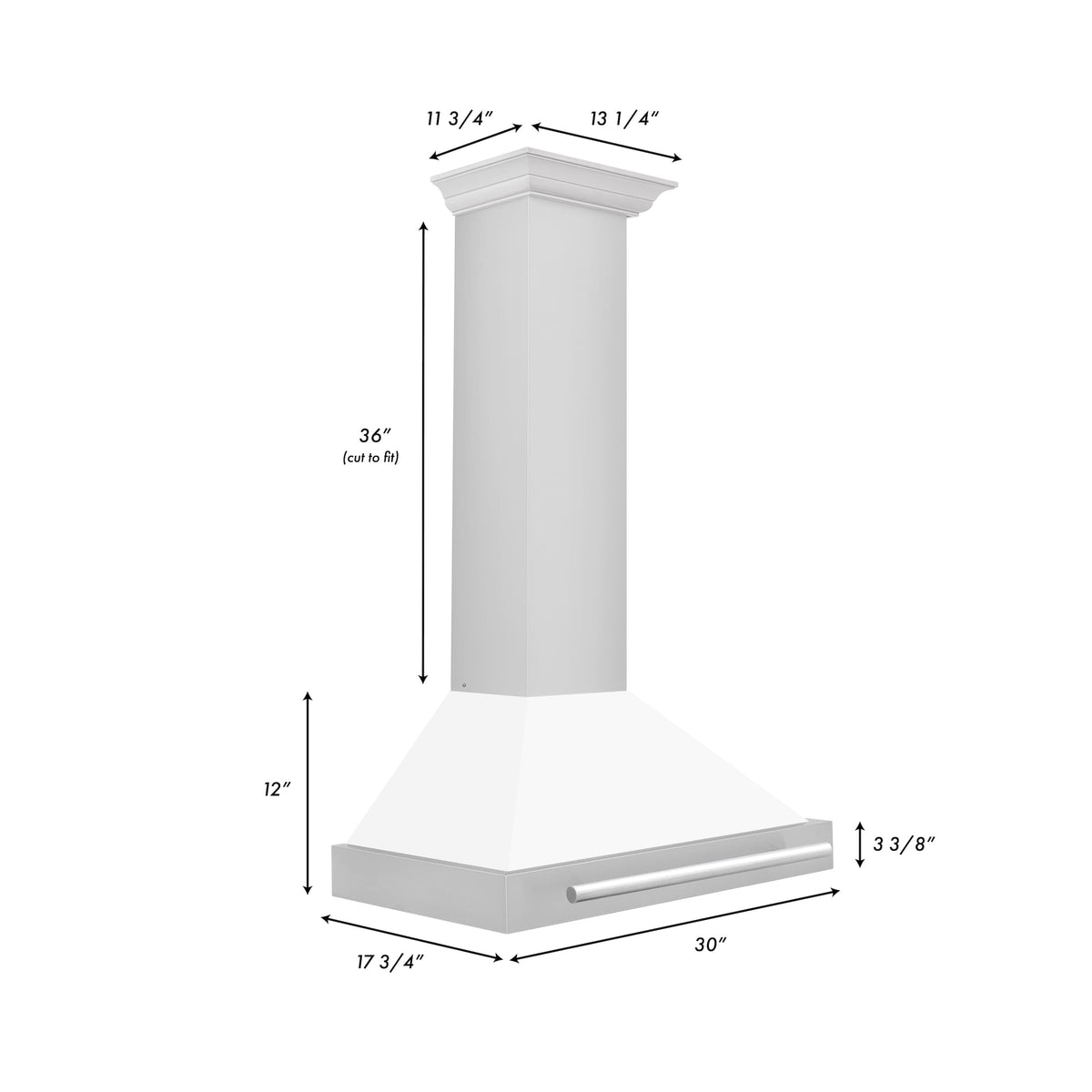 ZLINE - 30 inches - Externally Vented - Wall Range Hood - White Matte