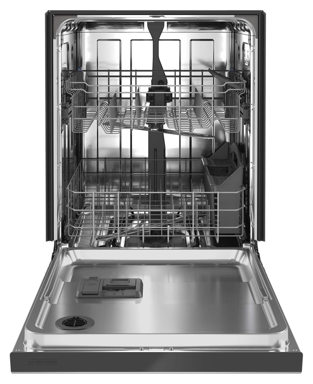 Maytag - 24 inch Front Control Built-In Stainless Steel Tub Dishwasher with Dual Power Filtration, PowerBlast Cycle, 50 dBA - Stainless Steel