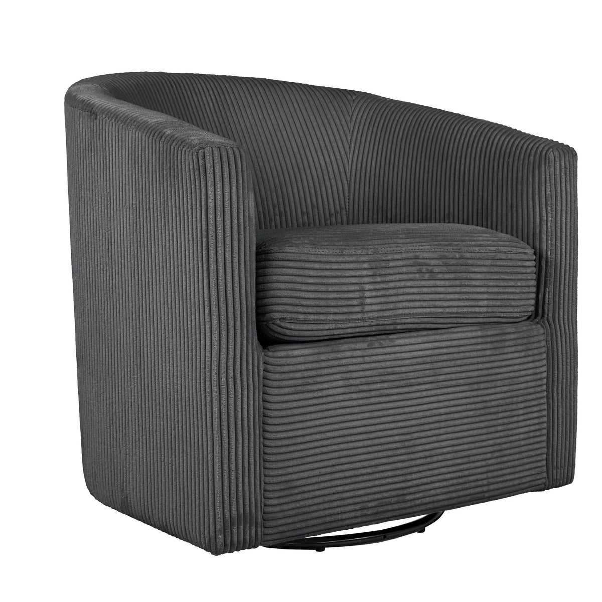 Sillón giratorio con respaldo en U, mueble de sala con cojín mullido
