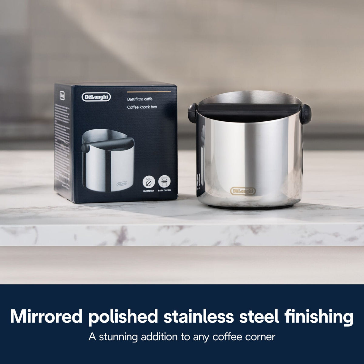 De'Longhi - Coffee Knock Box - Stainless Steel