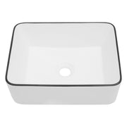 Modern European Style Ceramic Rectangular Vessel Bathroom Sink