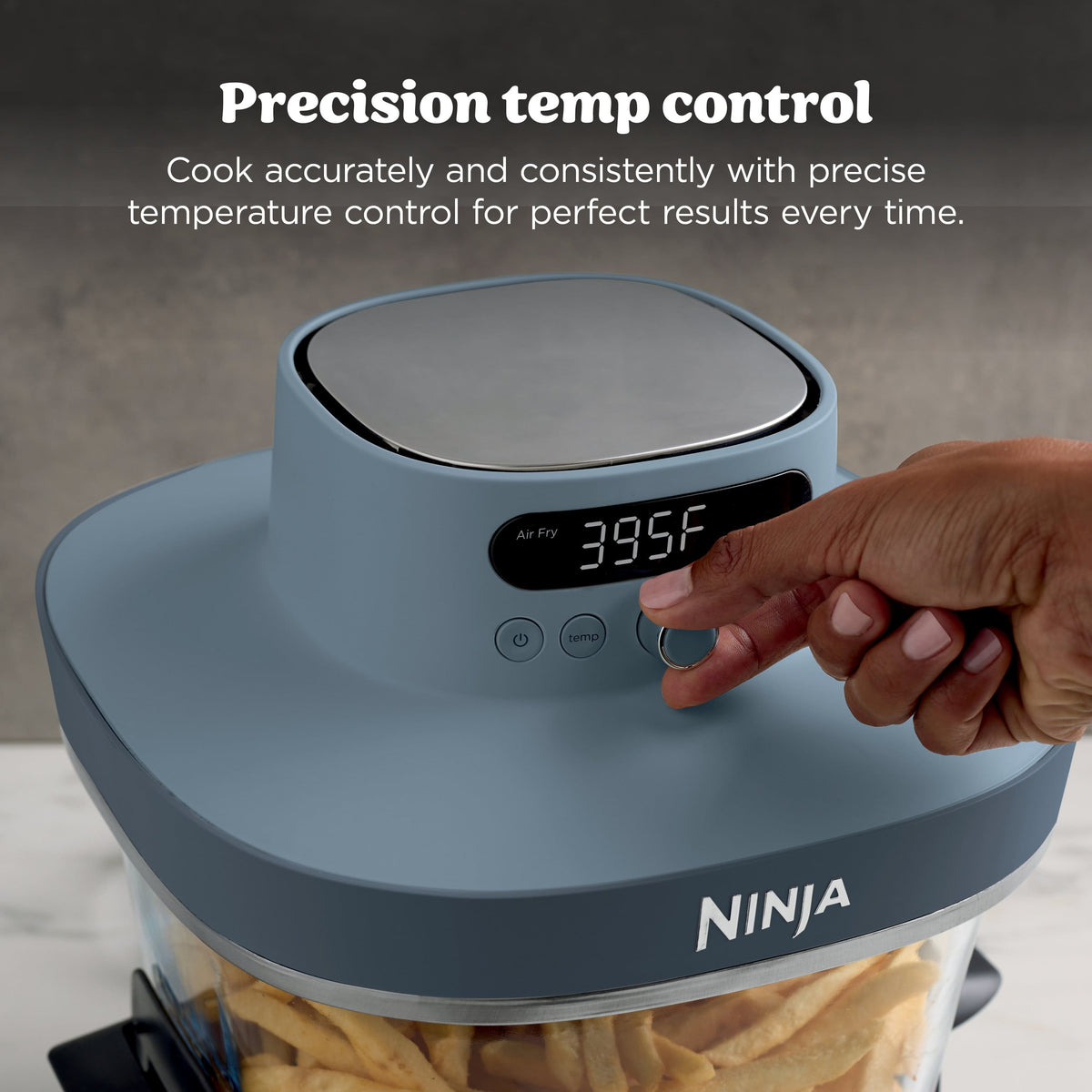 Ninja - Crispi Pro 6-in-1 Countertop Glass Air Fryer - Cyberspace