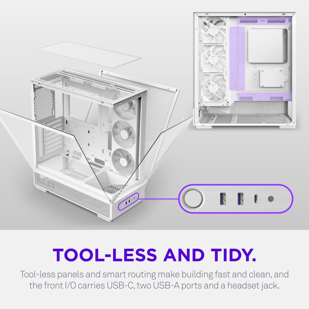NZXT - S5 RGB Compact ATX Mid-Tower Computer Case - White - White