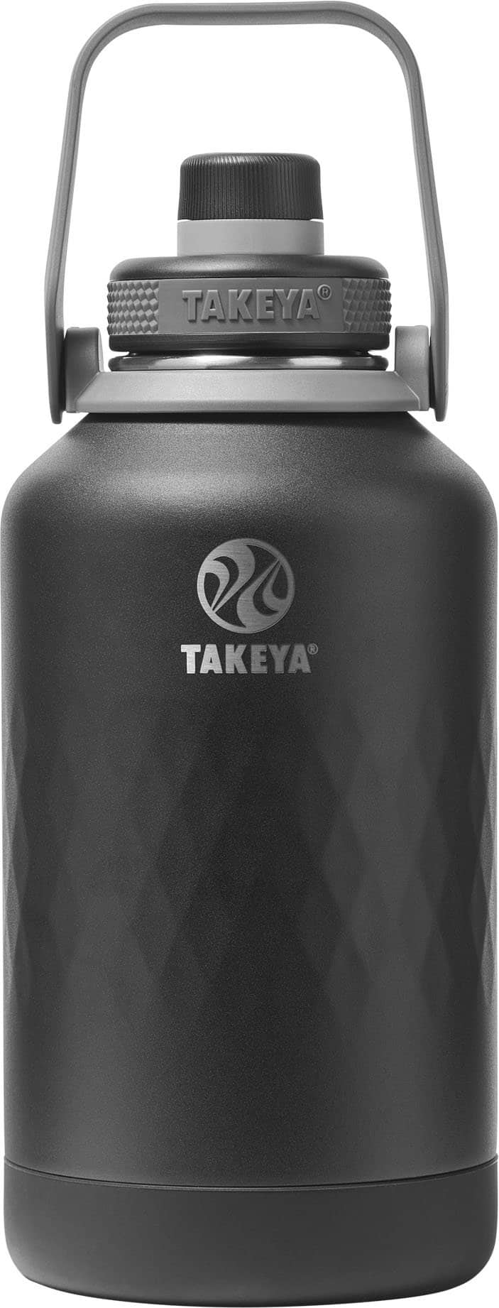 Takeya - Sport 64-oz. Wide Handle Leakproof Water Bottle with Spout Lid - Obsidian