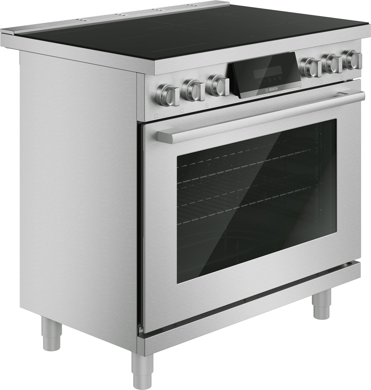 Bosch - 800 Series 36 in. Wide 5.4 Cu. Ft. Industrial Style Electric Induction Range with 5 Elements - Stainless Steel