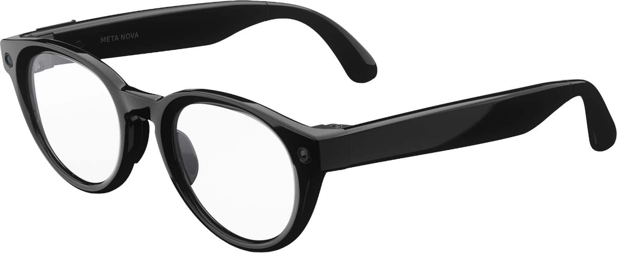 Meta - Glasses, Nova Small, Smart Frame, AI Glasses with Camera - Clear Lenses - Classic Black