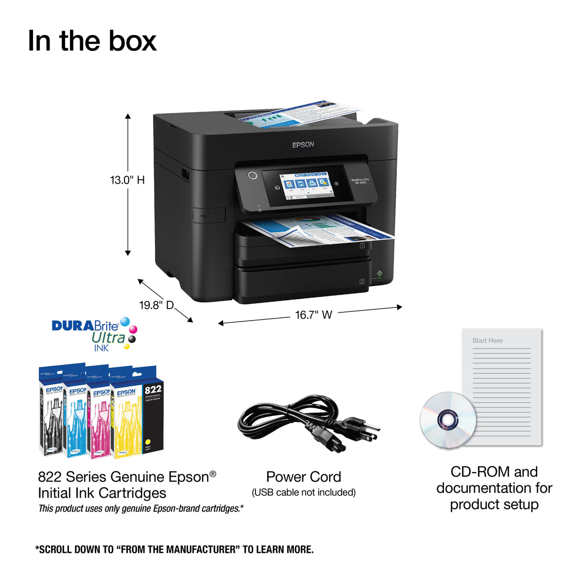 Epson - WorkForce Pro WF-4830 Wireless All-in-One Inkjet Printer - Black