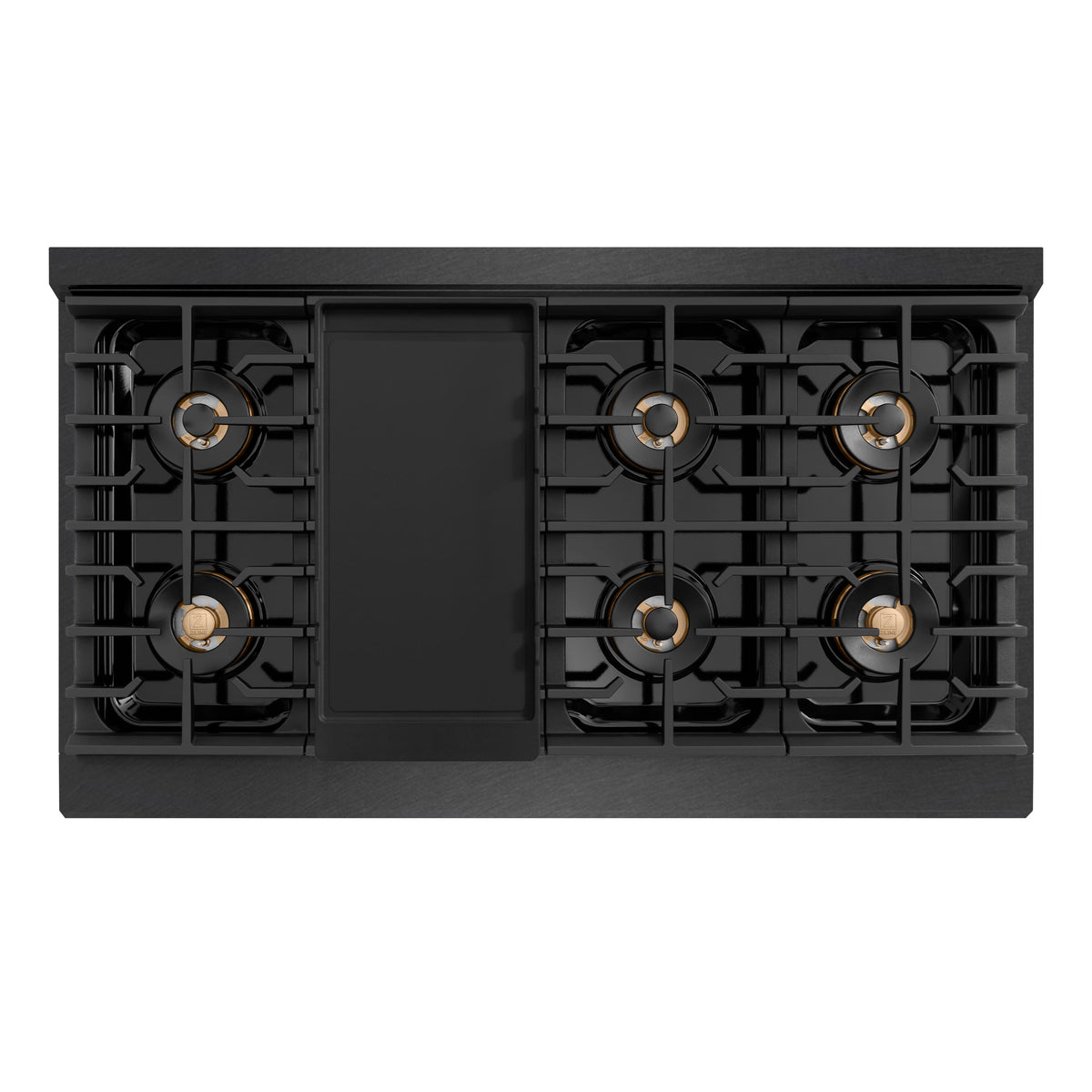 ZLINE - 48 in. Wide 8 Burner Paramount Gas Cooktop with DuoPro in Black Satin Stainless Steel (PSRTBS-48) - Black Satin Stainless Steel
