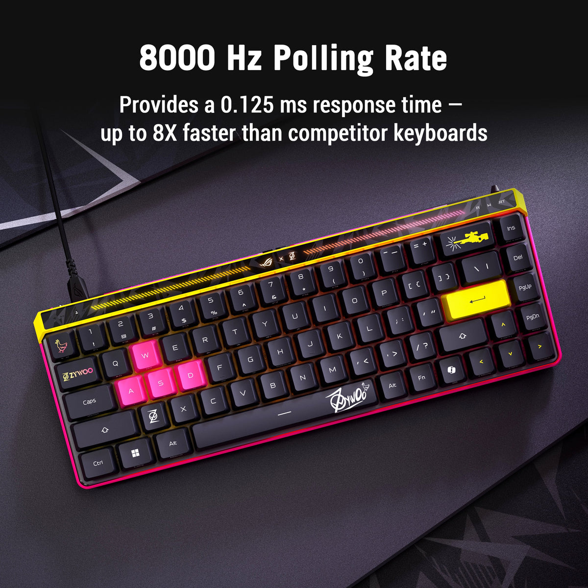 ASUS - ROG Falchion Ace 65% Wired Gaming Keyboard with ROG HFX Magnetic Switches and Rapid Trigger Toggle - ZywOo Edition