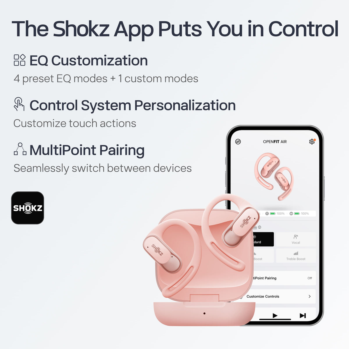 Shokz - OpenFit Air Open-Ear True Wireless Earbuds - Pink