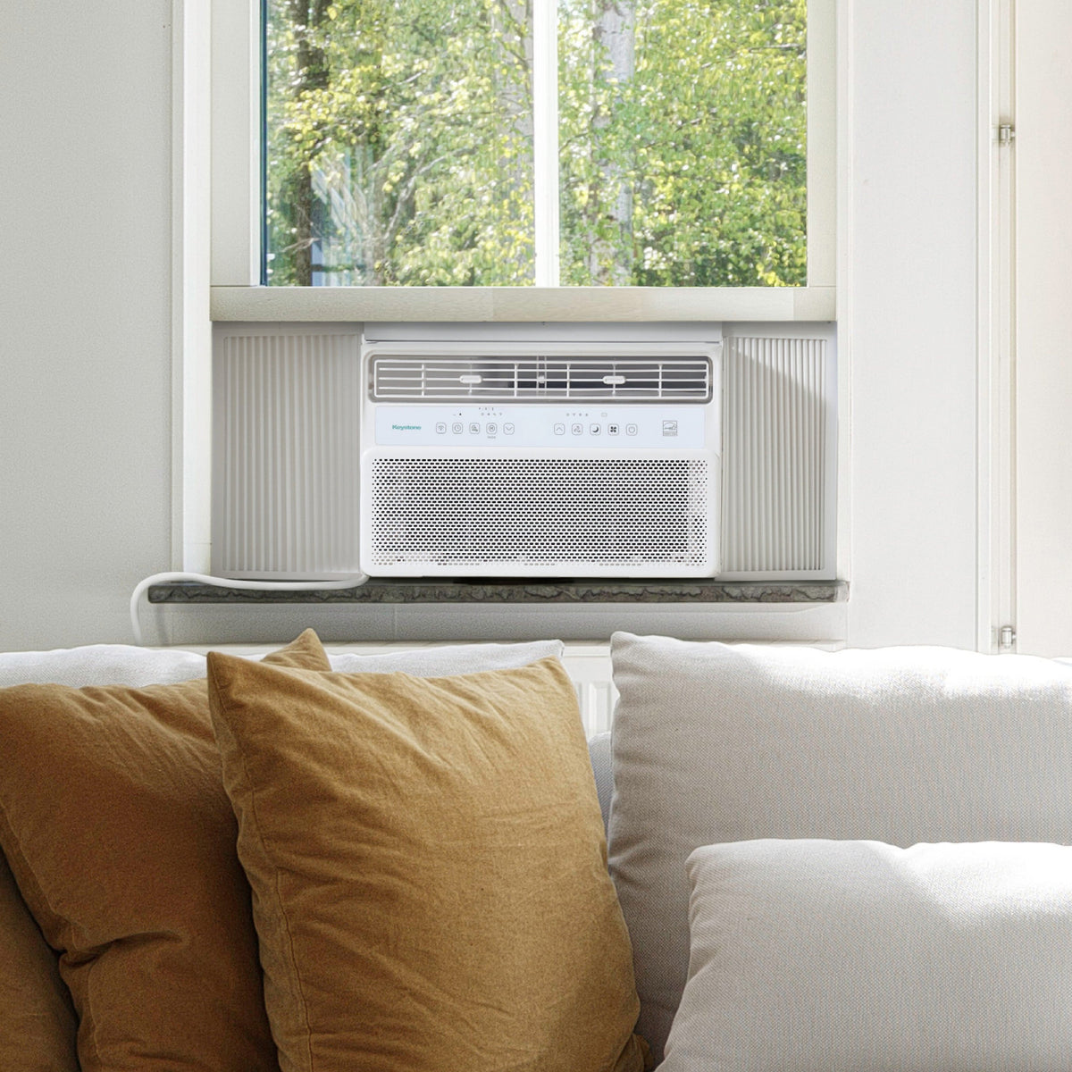 Keystone - 8,000 BTU 350 Sq. Ft Window Mounted Inverter Air Conditioner with Remote Control - White