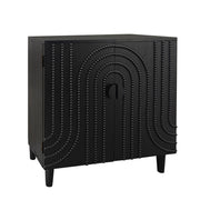 Gabinete de almacenamiento de 2 puertas con estante ajustable - Negro